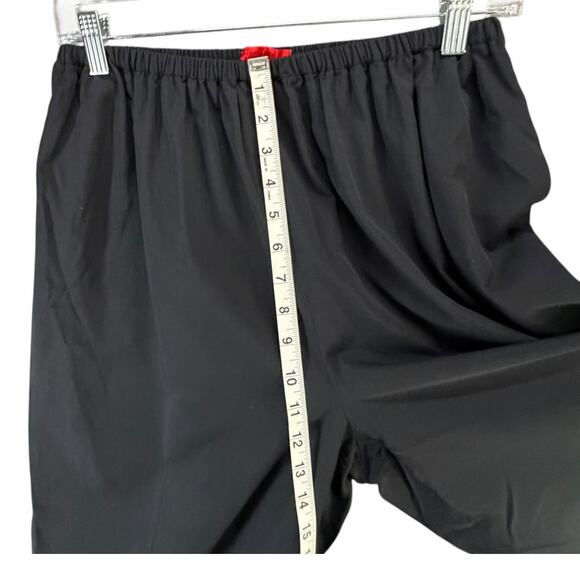 Shamask Pants Women 16 Black Viscose Cotton Pull On Ankle Split Hem Minimalist - Picture 6 of 12